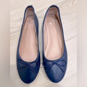 Blue dress flats with bow